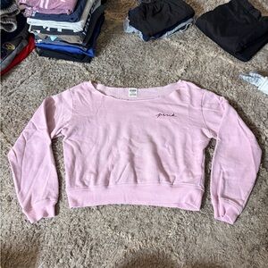 Victoria's Secret Pink off the shoulder cropped sweater